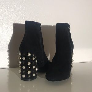 Steve Madden Yvette black suede studded booties